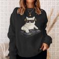 Dj Cat Techno Music Festival Lover Musician Women Sweatshirt Gifts for Her