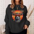 Grey Reindeer With Sunglasses In Christmas Style Sweatshirt Gifts for Her