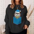 Jewish Otter Santa Menorah In Pocket Hanukkah Pajamas Sweatshirt Gifts for Her