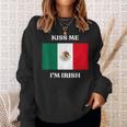 Kiss Me I'm Irish St Patrick's Irish Beer Mexico Flag Sweatshirt Gifts for Her