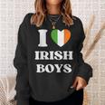 I Love Irish Boys I Red Heart British Boys Ireland Sweatshirt Gifts for Her