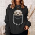 Maltese Apparel Cute Pocket Maltese Puppy Dog Sweatshirt Gifts for Her