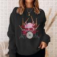 Octopus Playing Drums Musician Band Octopus Drummer Sweatshirt Gifts for Her