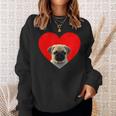 Pug Lover Dog Love Red Heart Father's Day Sweatshirt Gifts for Her
