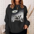 Raccoon Ufo Alien Selfie Photo Of Raccoon With Ufo Sweatshirt Gifts for Her