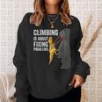 Rock ClimbingRex Mountain Dinosaur Sweatshirt Gifts for Her