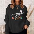 T Rex Easter Skeleton Bunny Basket Egg Hunt Easter Day Sweatshirt Gifts for Her