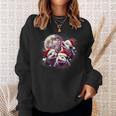 Three Opossum Moon Santa Hat Christmas Possum Sweatshirt Gifts for Her