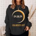 Total Solar Eclipse I Blacked Out April 4Th 2024 Stars Sweatshirt Gifts for Her