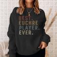 Vintage Best Euchre Player Ever Euchre Board Game Sweatshirt Gifts for Her