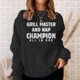 Vintage Grill Dad Grilling & Nap Lover Father's Day Sweatshirt Gifts for Her