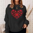 Weed Heart Valentines Day Cannabis 420 Pot Stoner Sweatshirt Gifts for Her