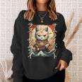 Gato Samurai Guerrero Japonés Ninja Kitty Kawaii Camisa de entrenamiento Regalos para ella