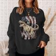 George Washington Riding T-Rex Dinosaur Sweatshirt Gifts for Her