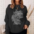 Germany Map Silhouette Towns Cities Berlin Hamburg Travel Sweatshirt Gifts for Her