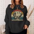 Golden Retriever Dog Life Is Golden Retro Vintage Sweatshirt Geschenke für Sie