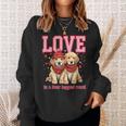 Golden Retriever Love Is A Four Legged Word Valentines Day Sweatshirt Gifts for Her