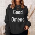 Good Omens Schwarz Sweatshirt mit Weißer Schrift Unisex, Engel & Dämon Design Geschenke für Sie