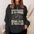 Being Grandpa Is An Honor Being Papa Is Priceless Vintage Sweatshirt Gifts for Her