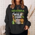 Grandpa Of The Wild One Zoo Birthday Safari Jungle Animal Sweatshirt Gifts for Her