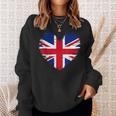 Great Britain Heart Outfit Britain Heart Flag Sweatshirt Gifts for Her