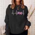 Great Britain -Union Jack Heartbeat Sweatshirt Gifts for Her