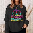 Groovy Hippie 60S 70S Distressed Peace Sign Retro Sweatshirt Gifts for Her