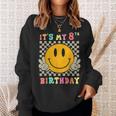 Groovy Hippie Smile Face It's My 8Th Birthday Happy 8 Year Sweatshirt Gifts for Her