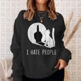 Grumpy Kitten Cats I Don't Like People Cat I Hate People Cat Sweatshirt Gifts for Her