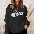 Grungy Hand Print Lefty Pride 2 Fun Sweatshirt Gifts for Her