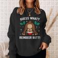 Guess What Reindeer Butt & Boys Ugly Christmas Sweatshirt Gifts for Her