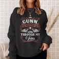 Gunn Blood Runs Through My Veins Vintage Family Name Sweatshirt Gifts for Her