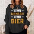 Halb Mensch Halb Bier Sweatshirt, Lustiges Spruch-Sweatshirt für Bierliebhaber Geschenke für Sie