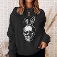 Happy Easter Skull With Bunny Ears Ironic Sweatshirt Gifts for Her