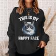 This Is My Happy Face Cat With Grumpy Face Cat Lover Sweatshirt Gifts for Her
