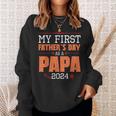 Happy My First Father's Day As A Papa 2024 Daddy Father Dad Sweatshirt Gifts for Her