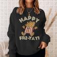 Happy Fri Yay Retro French Fries Friday Lovers Fun Teacher Sweatshirt Gifts for Her