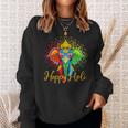 Happy Holi Festival India Colors Elephant Hindu Spring 2024 Sweatshirt Gifts for Her