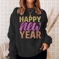 Happy New Year 2022 Sparkling Letters New Years Eve Sweatshirt Gifts for Her