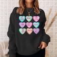 Happy Valentines Day Candy Conversation Hearts Cute Sweatshirt Gifts for Her
