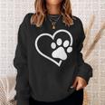 Heart With Paw For Cat Or Dog Lovers Sweatshirt Gifts for Her