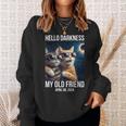Hello Darkness My Old Friend Solar Eclipse April 08 2024 Fun Sweatshirt Gifts for Her