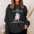 Herr Lass Hirn Regnen Oder Stein Genervt Unicorn Saying Sweatshirt Geschenke für Sie