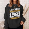 Herren Legenden 1981 Geboren 40 Geburtstag Jahre Spruch Papaater Sweatshirt Geschenke für Sie