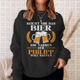 Herren Philipp Lustiger Bier Spruch Name Geburtstag Sweatshirt Geschenke für Sie