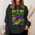 He's My Drunker Half Mardi Gras Matching Couple Boyfriend Sweatshirt Gifts for Her