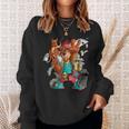 Hip Hop Teddy Bear With Squirrel Adult Sweatshirt Gifts for Her