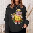 Hippo In Hawaiian Outfit And Shades Vacation Sweatshirt Gifts for Her