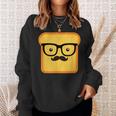 Hipster Loaf Of Bread Cartoon & Trendy Chef Sweatshirt Gifts for Her