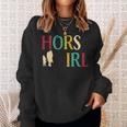 Horse Girl Cute Colorful Retro Horseback Riding Sweatshirt Gifts for Her